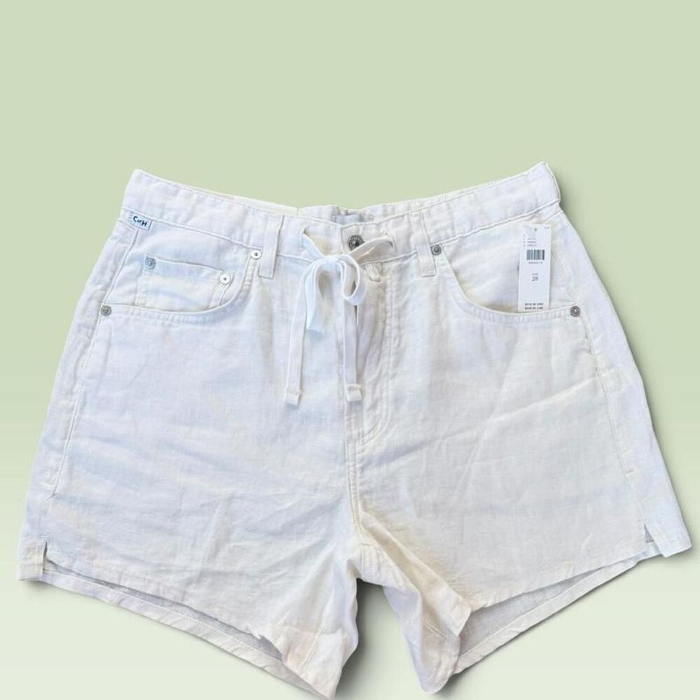 Citizens-of-humanity Women's White and Cream Shorts